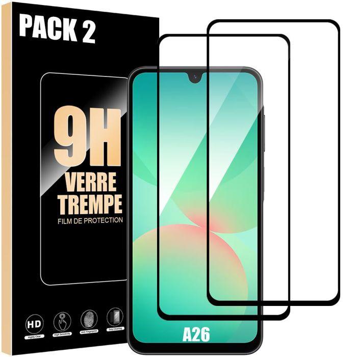 Film de protection en verre trempé - Samsung - Galaxy A26 5G - Lot de 2 - Résistant aux chocs - Bord noir