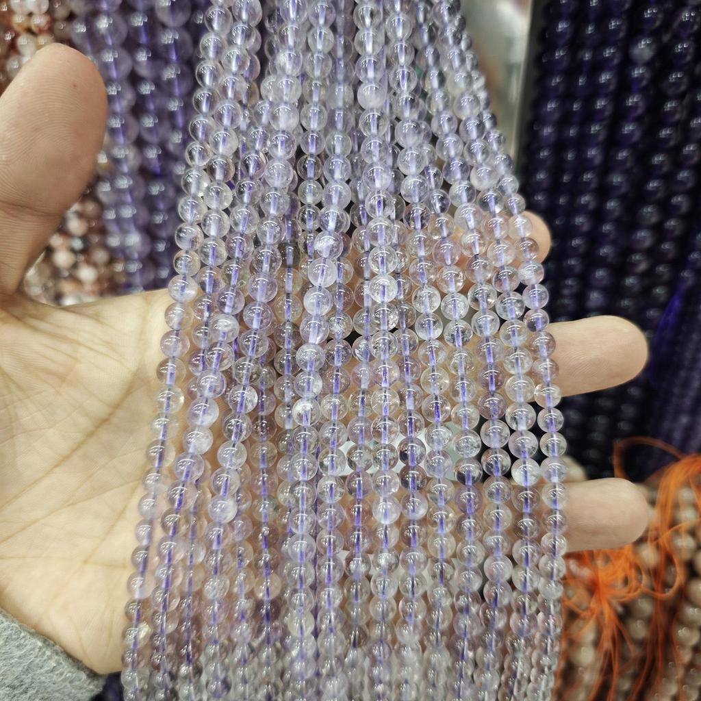 Purple Series Amethyst & Super Seven Crystal Beads: Round, Natural Stone, DIY Jewelry Accessories