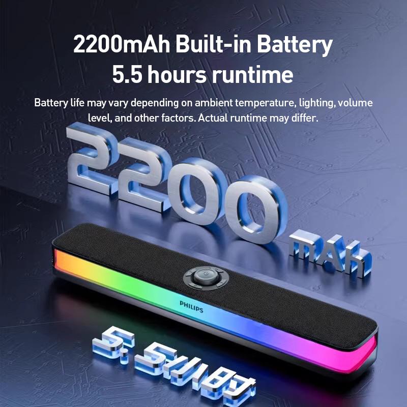 Philips Bluetooth-Lautsprecher SPA6109 mit verstecktem Mikrofon und RGB-Beleuchtung