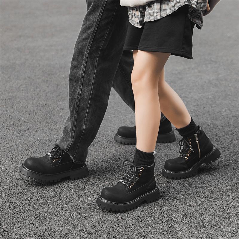 Martin boots men's thick-soled heightening British style winter velvet high-top locomotive tooling short boots 66621-P