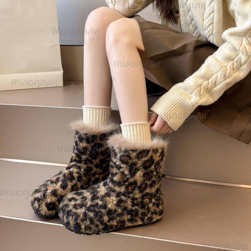 Autumn Winter Fur Snow Boots Comfortable Round Toe Height Increasing Short Boots Size 35-40 Female Cozy Warm Shoes Botas Mujer