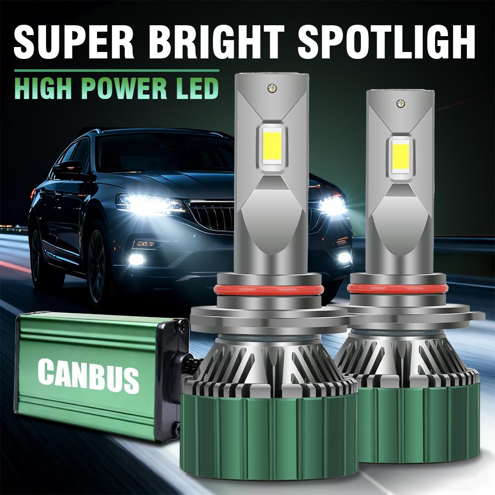 

9005 HB3 Canbus LED Headlight High Power Canbus Turbo Fan Lamp with External Drive 6000K Car Light DC12V Light Bulbs 9005/HB3