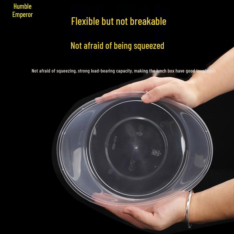 Qianxing Disposable Round Food Container with Lid, 2500ml