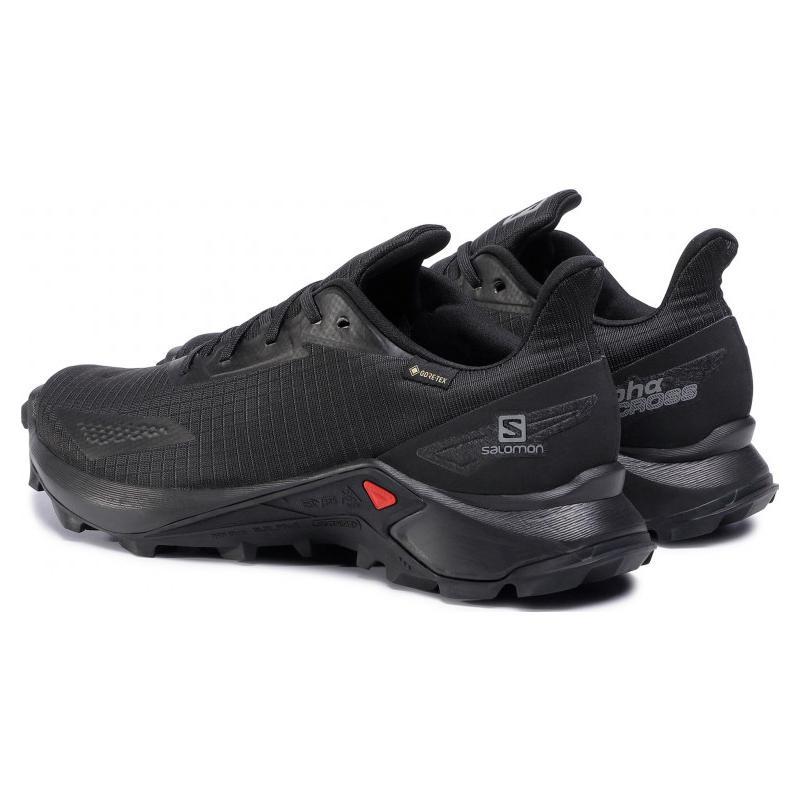 SALOMON ALPHACROSS Fabric Abrasion Resistant Breathable Low top Running Shoes Men's Black 411053
