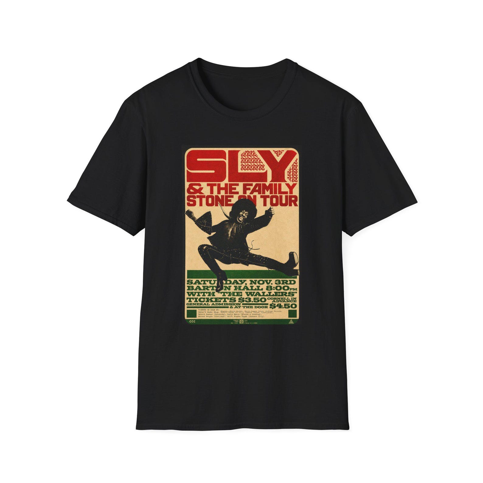 Sly and the Family Stone Concert Poster T-Shirt Fan Fiction Tee M