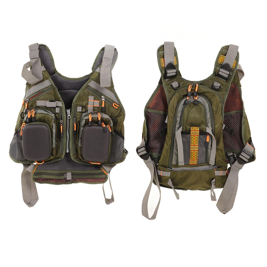 Fishing Vest with Pocket Outdoor Universal Detachable Protective Body Equipment Green Free Size