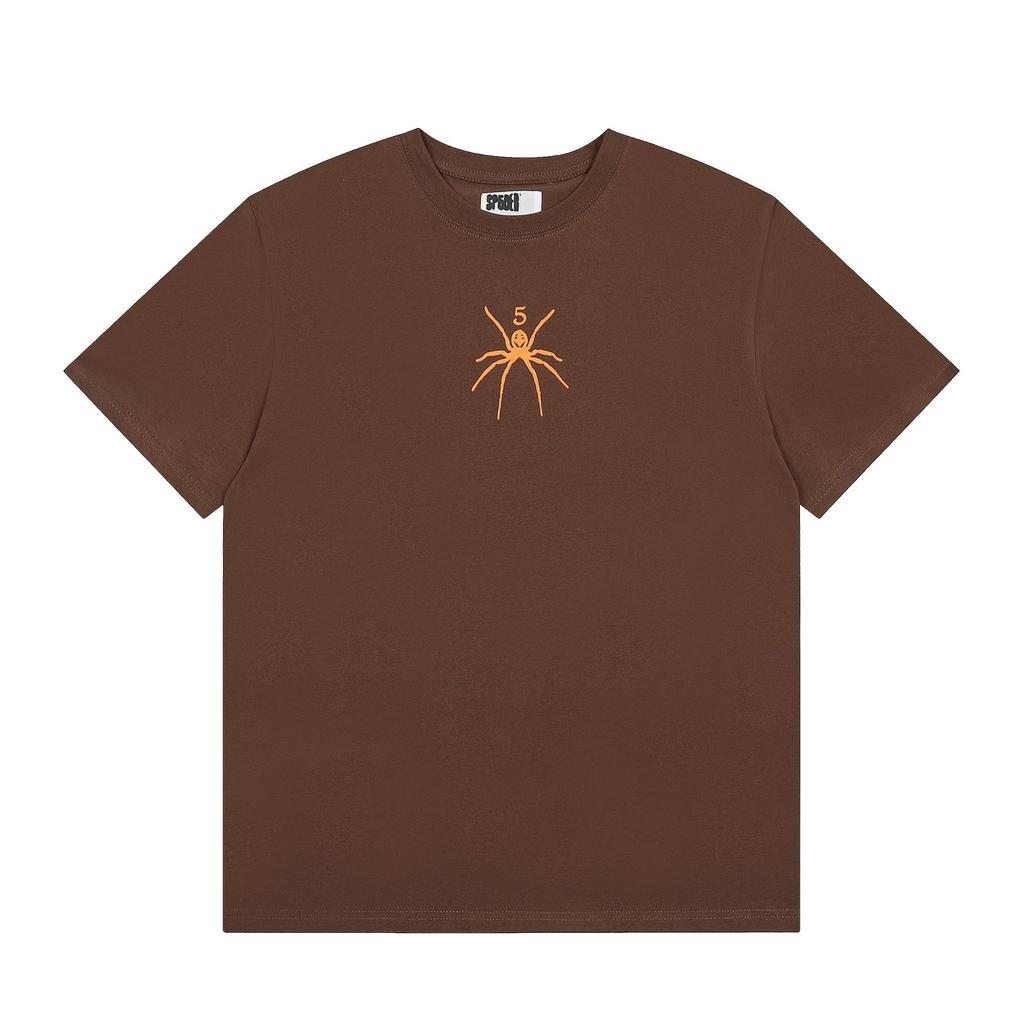 Foreign Trade Meichao Sp5der555555 Spider Web Printing Summer Loose Trend Men's and Women's Couples Short Sleeve T-Shirt Summer