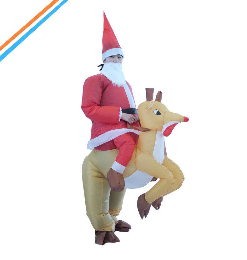 Christmas Halloween Santa Reindeer Inflatable Costume for Outdoor Party or Performance