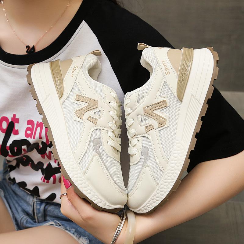 Popular summer mesh dad shoes women 2025 new breathable platform sports casual shoes versatile waffle Forrest Gump shoes