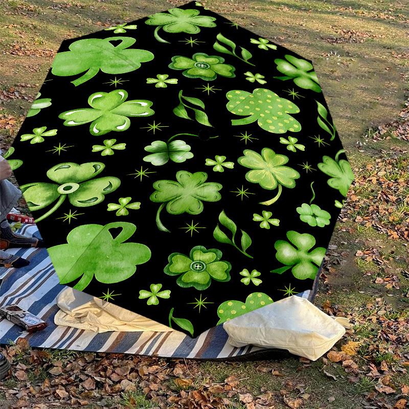 1PC clover leaves Automatic Open/Close Umbrella with Windproof, 8-Rib Sturdy Canopy, Durable Ribs, Fashionable Design, Outdoor Accessory, Fun Prin, Ho