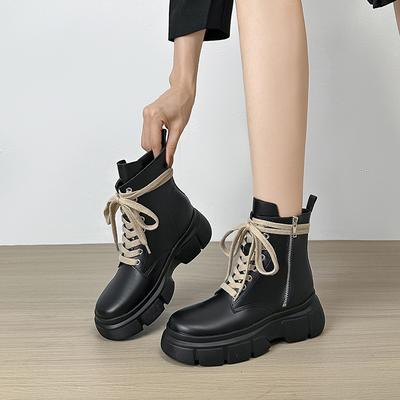 Thick-soled Small Short Boots Women's Design Sense Niche Straps Martin Boots Autumn and Winter Locomotive Boots