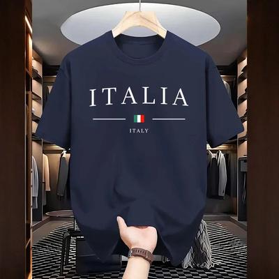 Cotton T-shirts for Men High Quality Italy Fashion O-neck Short Sleeved Summer Daily Casual Sports Cool Tees City Vibe Tops