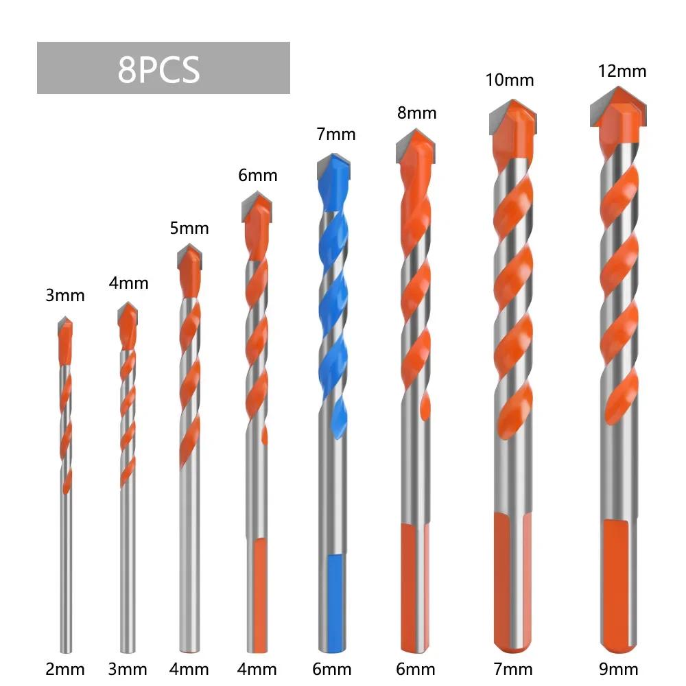Sada karbidových vrtáků 3-12 mm Rychlé a přesné děrování do betonu, dlaždic, zrcadel, skla, keramiky, legované oceli, vrtáky