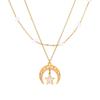 European & American Styled Layered Pearl Titanium Necklace: Stainless Steel, French Luxury Design for Women.