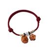 Red String Peace Buckle Bracelet: Peach Pit Walnut Wood Amulet Gift for Men and Women