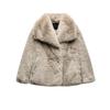 Fall and Winter New Women's Fashion Style Lapel Long Sleeves Artificial Fur Effect Short Coat Outwear 4369248