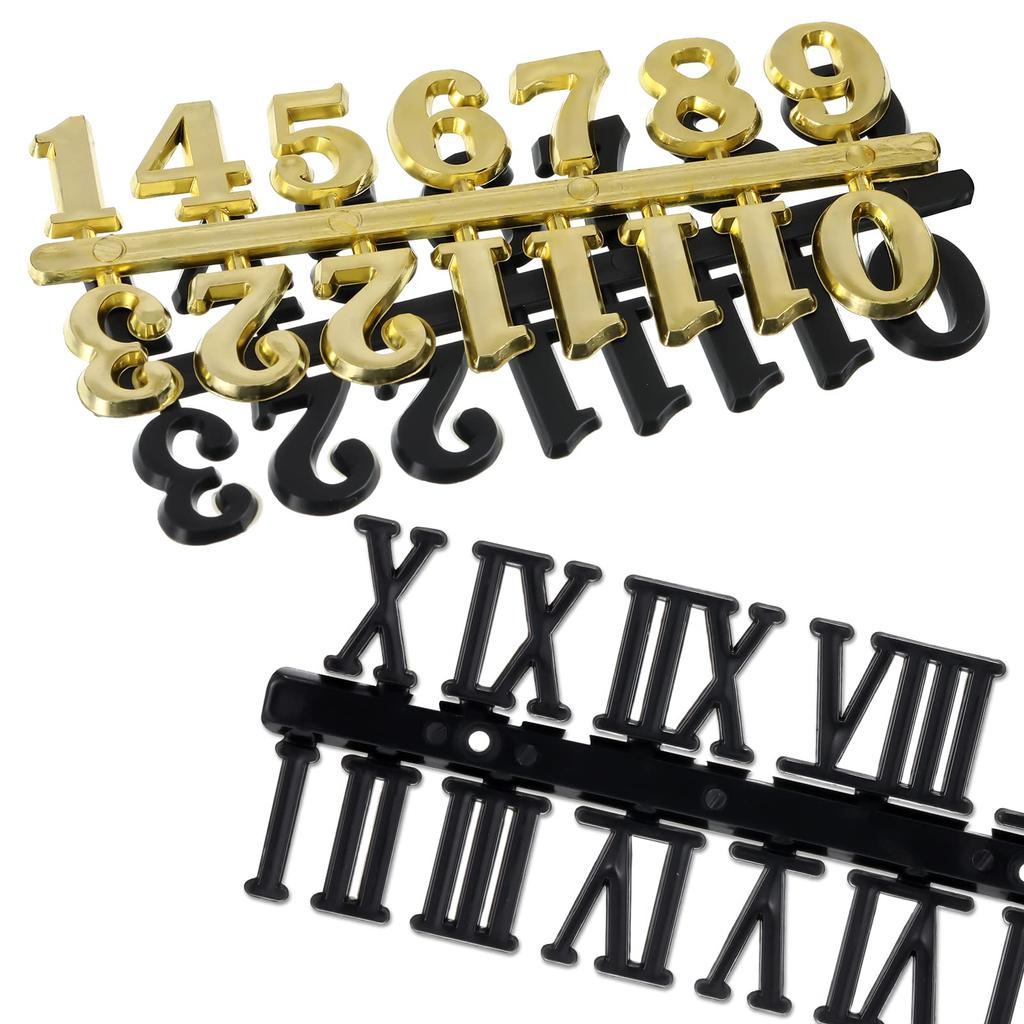 6Pieces DIY Plastic Roman Arabic Clock Number Kit Portable Indoor Office Replacement Repairing Watch Parts Accessories
