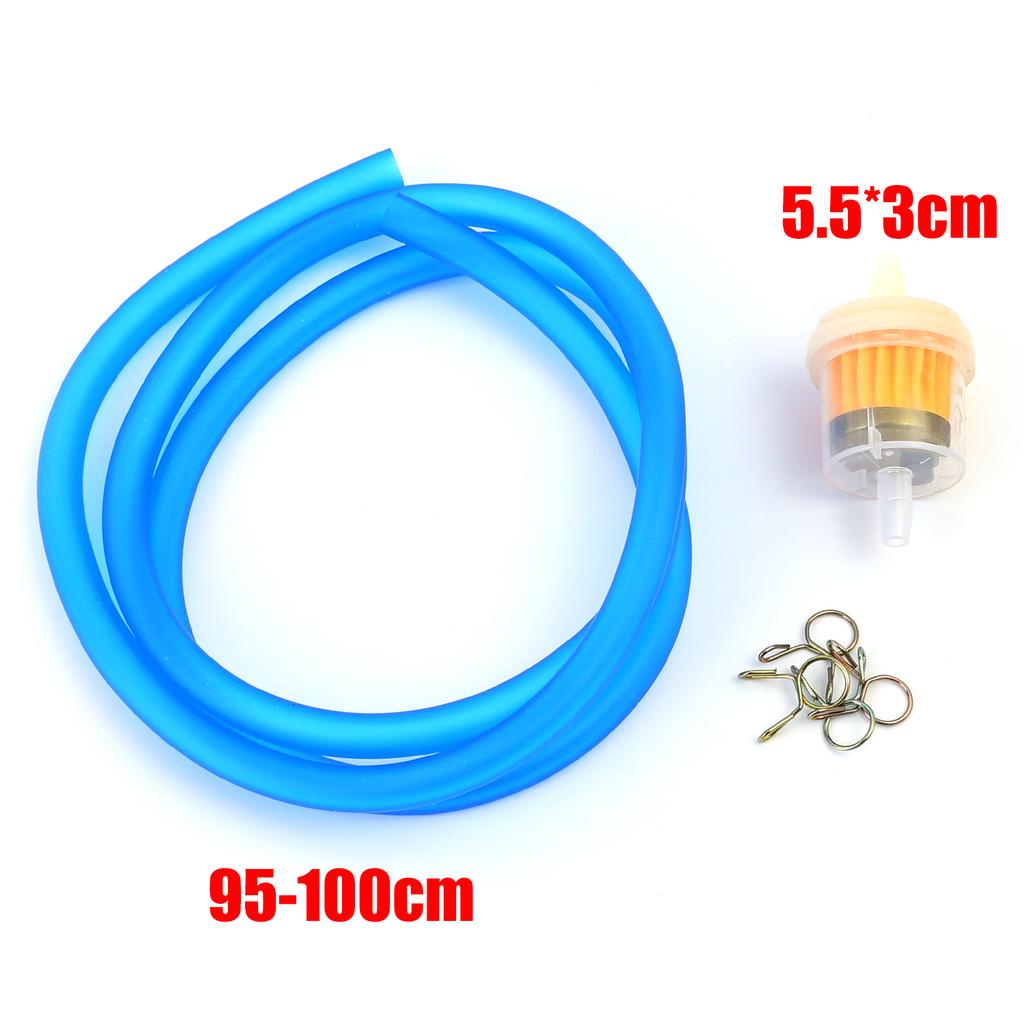 Motorcycle Inline Fuel Filter with Rubber Hose Replacement for Motorcycle Fuel System Cleaner Scooter Dirt Bike ATV Fuel Filter