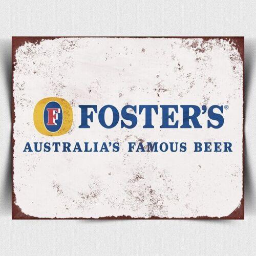 FOSTERS FAMOUS BEER SIGN METAL PLAQUE  print poster retro Advert Bar Man cave 20x30cm（7.8x11.8inch）