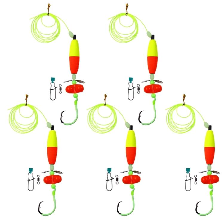 5Pcs Catfishing Equipment Catfishing Float Rigs Catfishing Rattle Floater Tackle Rig 6/0 8/0 10/0 Circle Hook