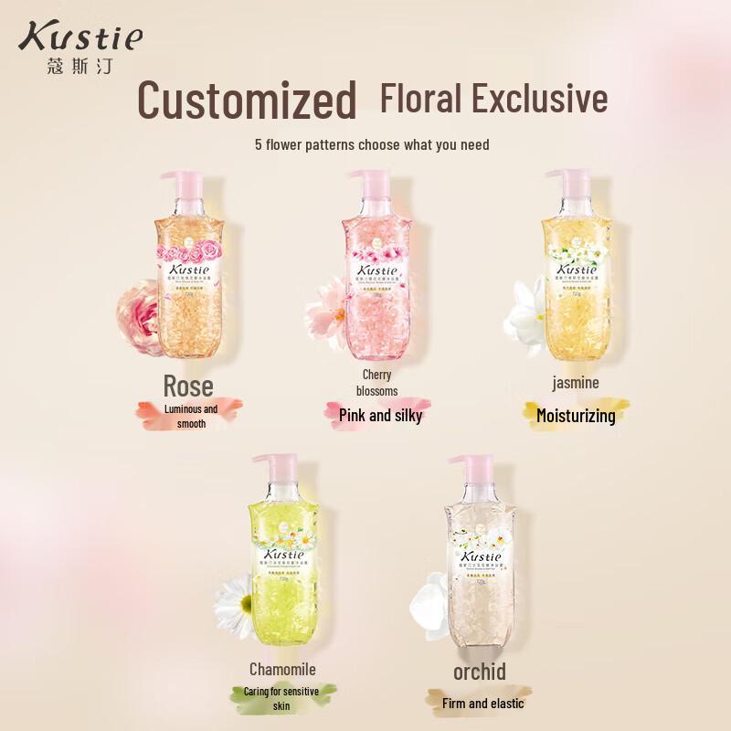 Kustie Cherry Blossom Petal Fragrance Shower Gel