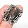 African Moss Gemstone Handmade 925 Sterling Silver Jewelry Ring Size 9 SU-12056