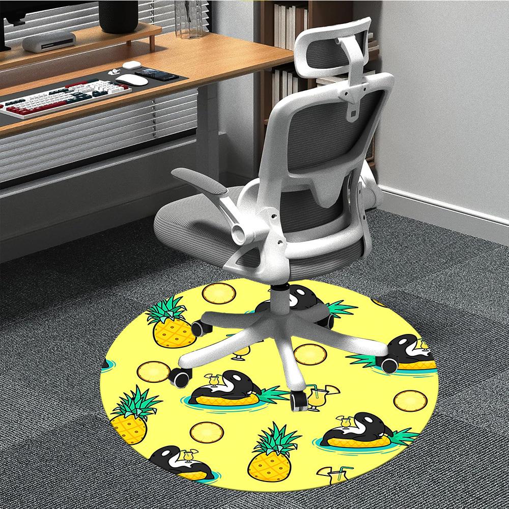

1pc Pineapple Floats Chair Carpet for Office, Soft Flannel Throw Mat, Perfect for Office, Holiday Party Decoration Choice yy260209061 80cm by 80cm