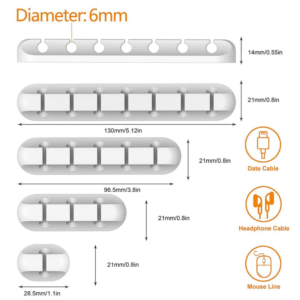 1PCS Cable Cord Wire Organizer Silicone USB Cable Winder Management Self Adhesive Clips For iPhone Huawei Mouse Keyboard Headset