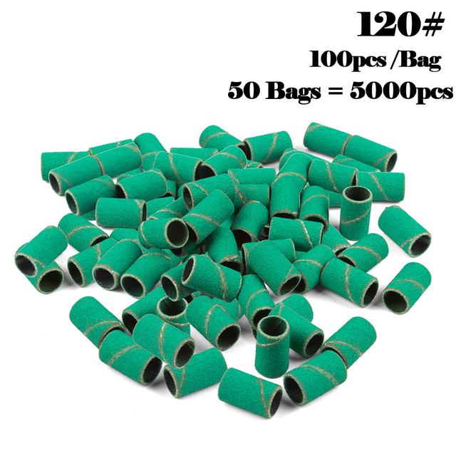 5000pcs Nail Art Sanding Bands 80# 120# 180# 240 Grinder Band for Manicure Drill Machine Removing Gel Varnish Pedicure