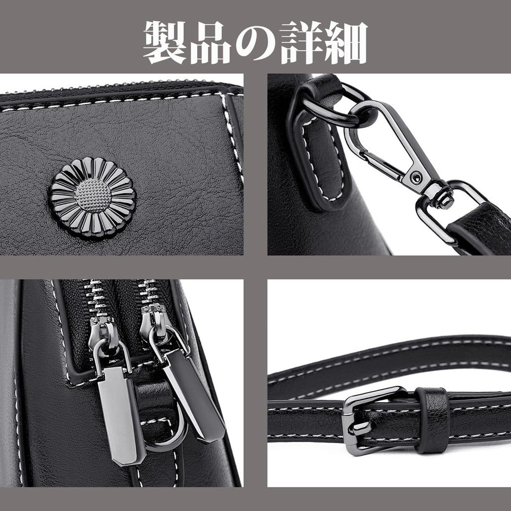 Bearneko Women's Genuine Leather Shoulder Bag, Lightweight, Crossbody, Wallet Bag, Small, Waterproof, Smartphone Pouch, Fashionable Gift for Women