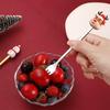 4/6 Stück Weihnachtslöffel-Gabel-Set Weihnachtsmann Weihnachtsbaum Dekoration Edelstahl Dessertlöffel Obstgabel Weihnachtsgeschenk