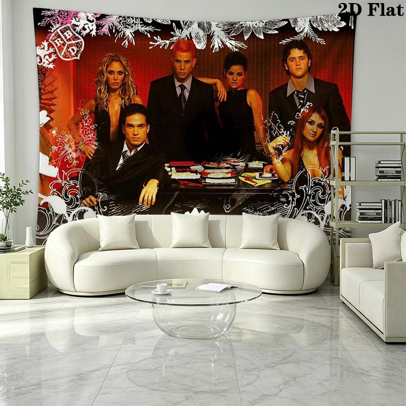 RBD Band Wall Tapestry Aesthetic Wall Hanging Printed Fabric Blanket Decorative Tapestries for Bedroom Living Room Home Decor