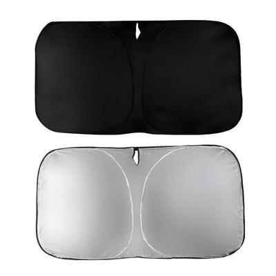 Titanium Silver Universal Car Sunshade - Front Windshield Heat Insulation Curtain