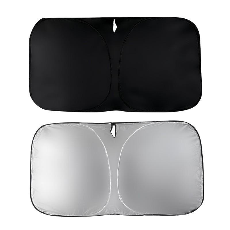 Titanium Silver Universal Car Sunshade - Front Windshield Heat Insulation Curtain