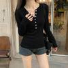 La Chapelle Women's Minimalist Solid Long-Sleeve T-Shirt