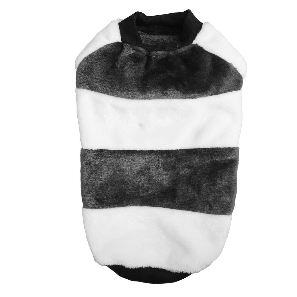 Dog Warm Coats Polyester Cotton Fleece Padded Grey White Patchwork Round Neck Dog Winter Clothes