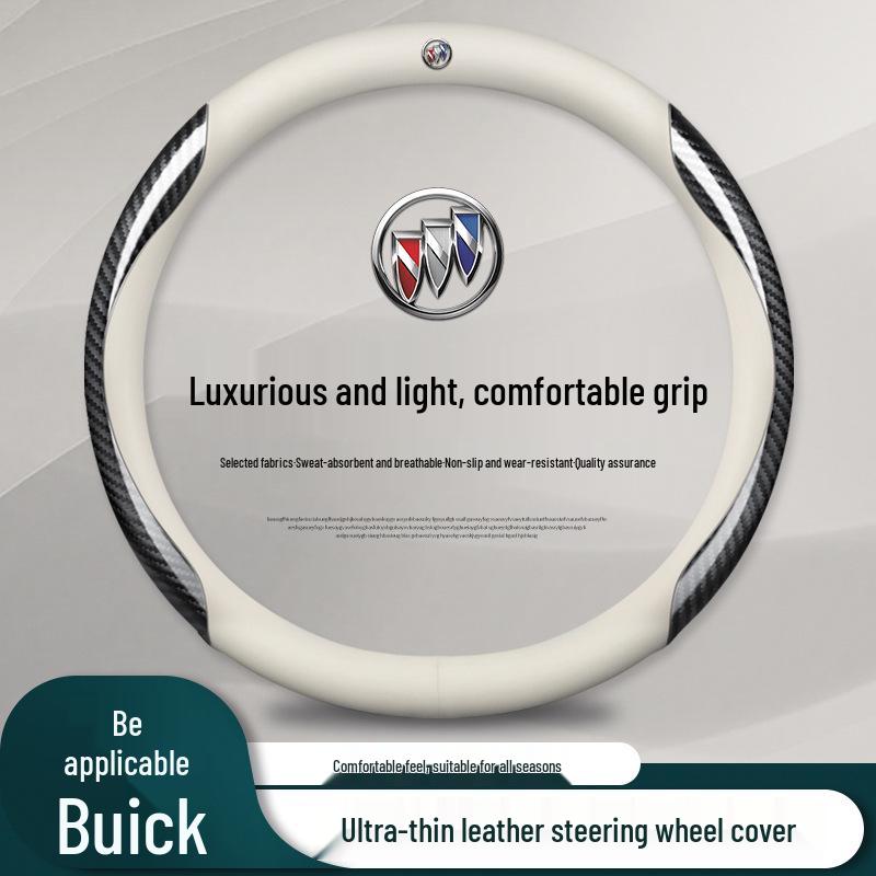 Women's Genuine Leather Steering Wheel Cover for Buick: Excelle, Envision, Regal, LaCrosse, Verano, Excelle GT, GL6, Encore, GL8.