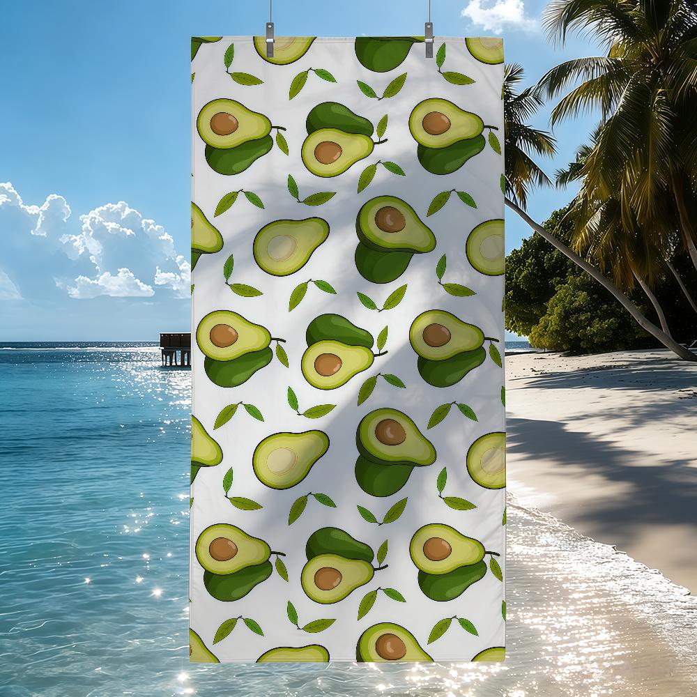 Süßes Avocado-Muster Handtuch Schnelltrocknend Strandhandtücher Sind Geeignet Für Schwimmbäder Camping Yoga Und Das Fitnessstudio