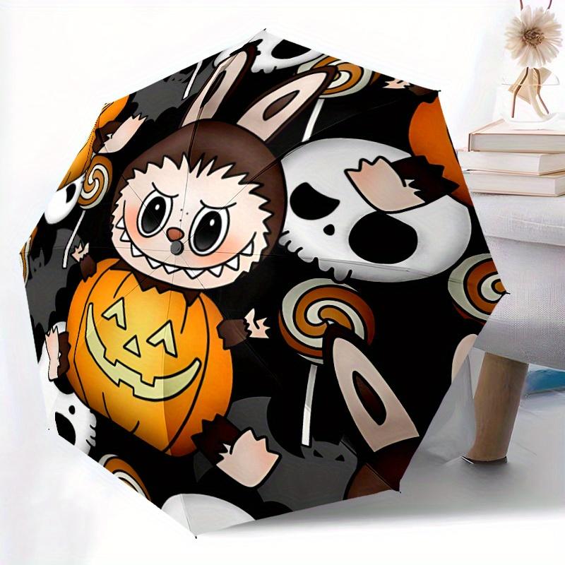 1pc Halloween Labubu Automatic Opening/closing Umbrella, Foldable Sunshade, Perfect Gift for Friends, Durable Handle yy250812072