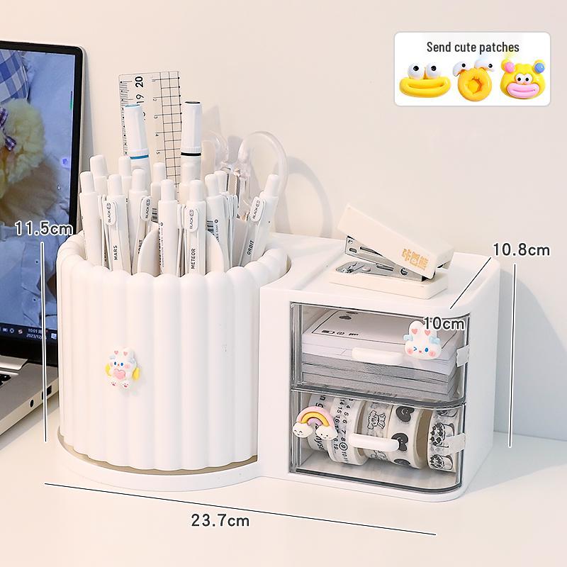 Rotating Pen Holder: Creative, Cute, Multifunctional, Large-Capacity Desktop Organizer for Students