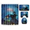 Halloween Shower Curtain Floor Mat Combination Four-Piece Set Bathroom Toilet Carpet Shower Room Mat Foot Mat