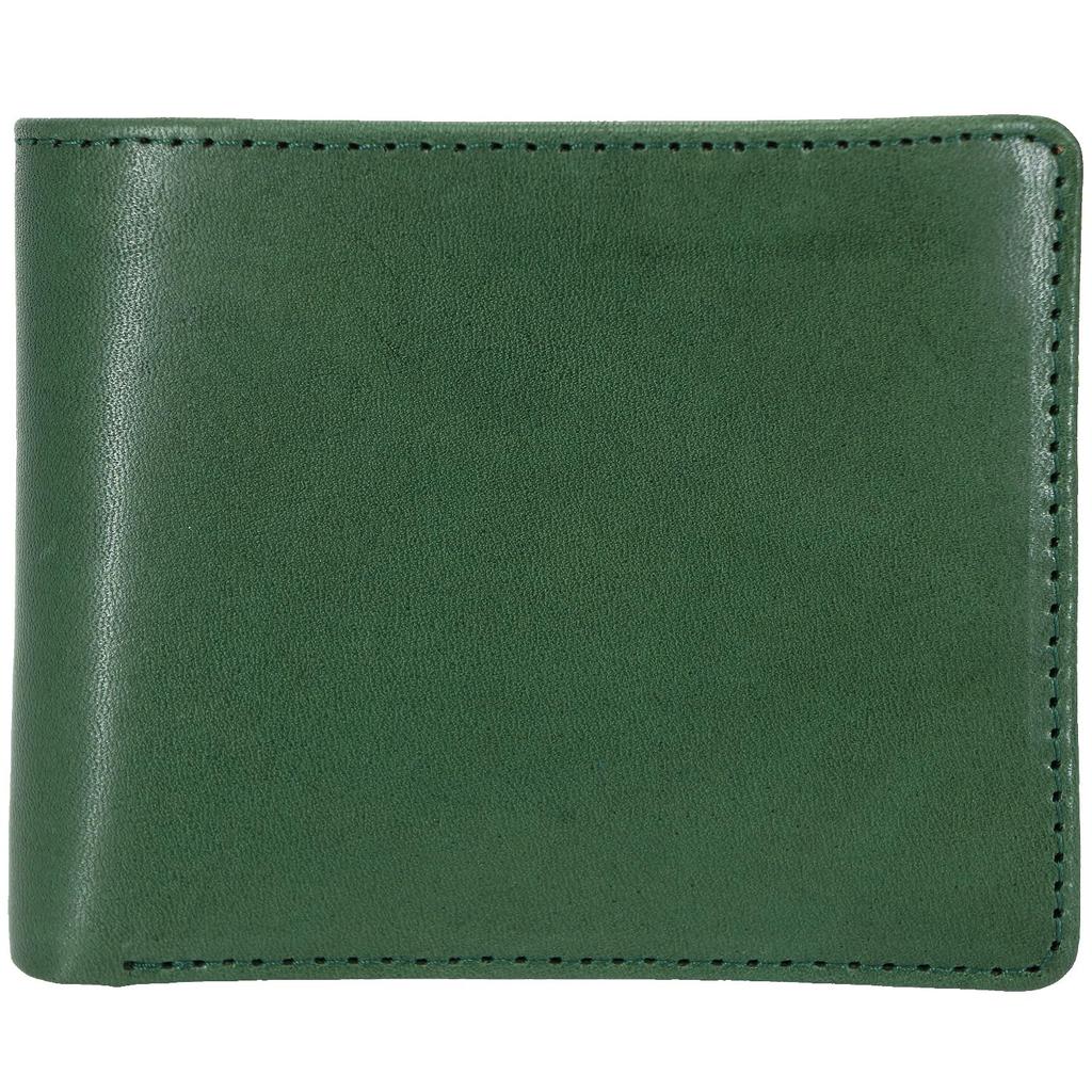 Green Tochigi Leather Wallet for Men and Women, Genuine Cowhide Leather, Bifold Wallet with Coin Purse, Short Wallet, Mini Wallet, Compact, Card
