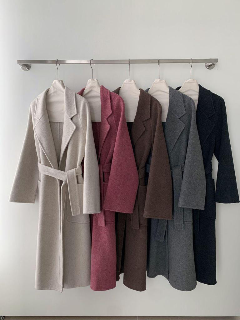 Hepburn Double-Faced Wool Coat: Women's Slimming Bathrobe Style for Fall/Winter 2025