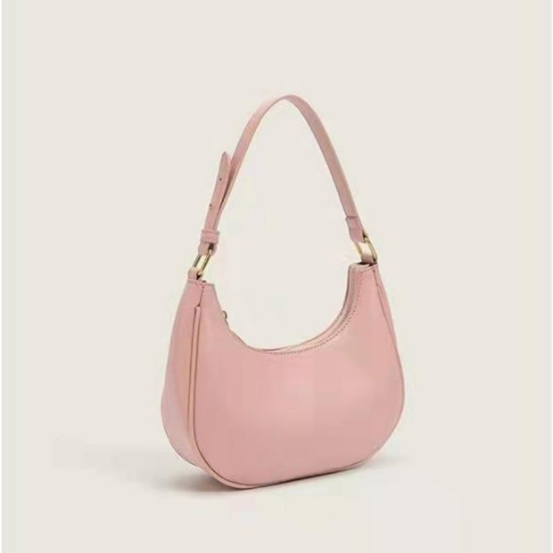 Women s Crescent Handbag with Zipper Closure Elegant Crisp Color Handbag Suitable for Wedding