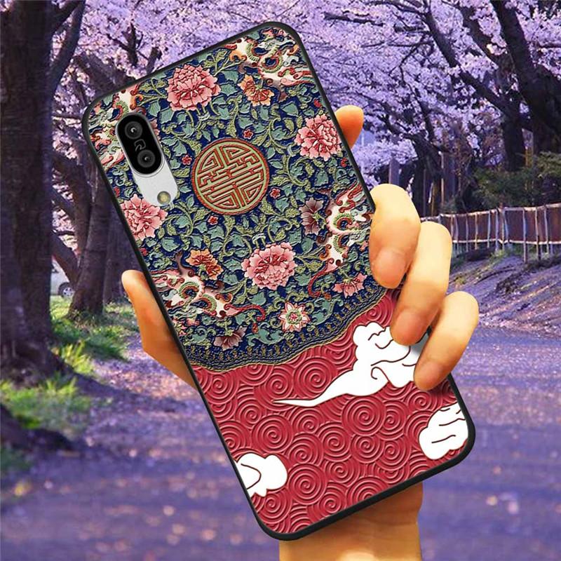For Sharp Aquos Sense3 Case 3D Flower Relief Silicone Soft Emboss Cover For Sharp Aquos Sense 3 Lite Sense6 6 Luxury Cartoon