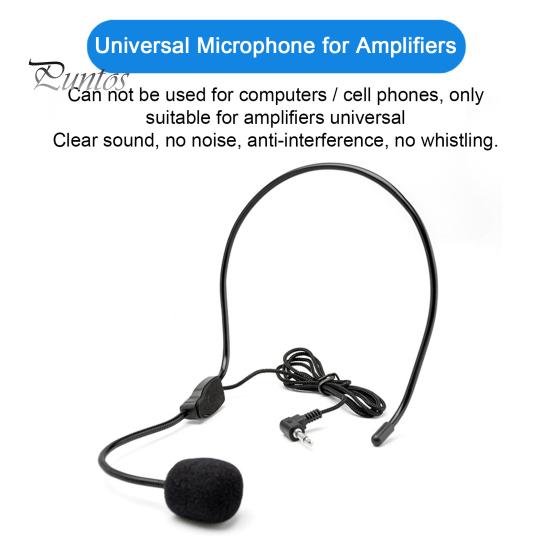 Clear Sound Pickup Microphone Mini Wired Headworn Noise Reduction High-performance Condenser for Amplifiers Compatible with Most Portable Lecture
