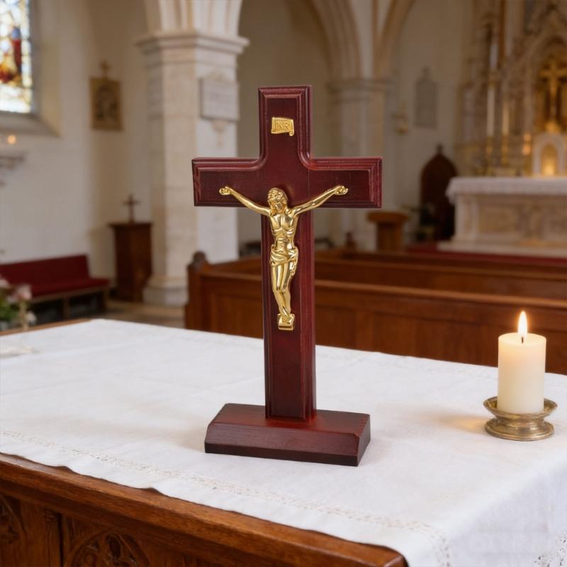 Tabletop Wall Mount Religious Decoration Religious Christian Standing Crucifix Prayer Religious Gift Enduring