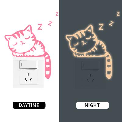Charming Scrubbable Easy To Use Luminous Switch Sticker Strong Adhesion Wall Decal for Living Room