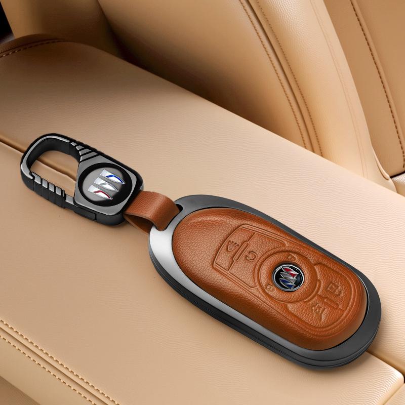 Compatible Key Case for Buick Encore, Envision, Regal, Envision GX/Flag Models, Shell Buckle Design.