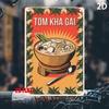 2D Flat, 1pc 2D Flat Thai Soup Poster - Thai Chicken Yogurt Sauce Art Piece, 20.07x30.23 Cm Square Metal Sign, Lightweight and Durable Indoor/outdoor